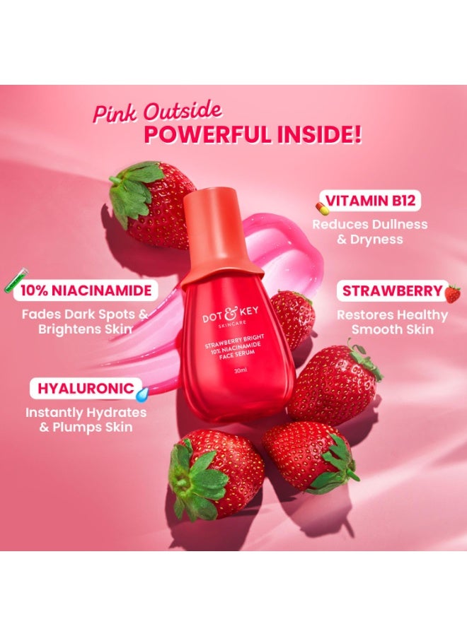 DOT & KEY 10% Niacinamide + Strawberry Face Serum with Vitamin B12 & Hyaluronic Acid | Fades Dark Spots, Hyperpigmentation & Dullness | Hydrates, Smooths & Minimizes Pores | 30ml - Image 5