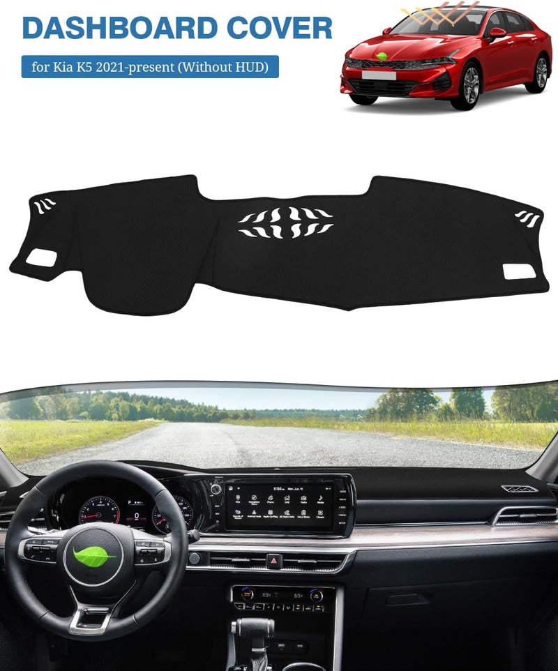 FIILINES Reinforced edge Dash Cover Fit for Kia K5 2021 2022 2023 (Without HUD) Dashboard Mat Cover Sunshade Nonslip Mesh Protector No Glare Elegant practical multi-option build - Image 2