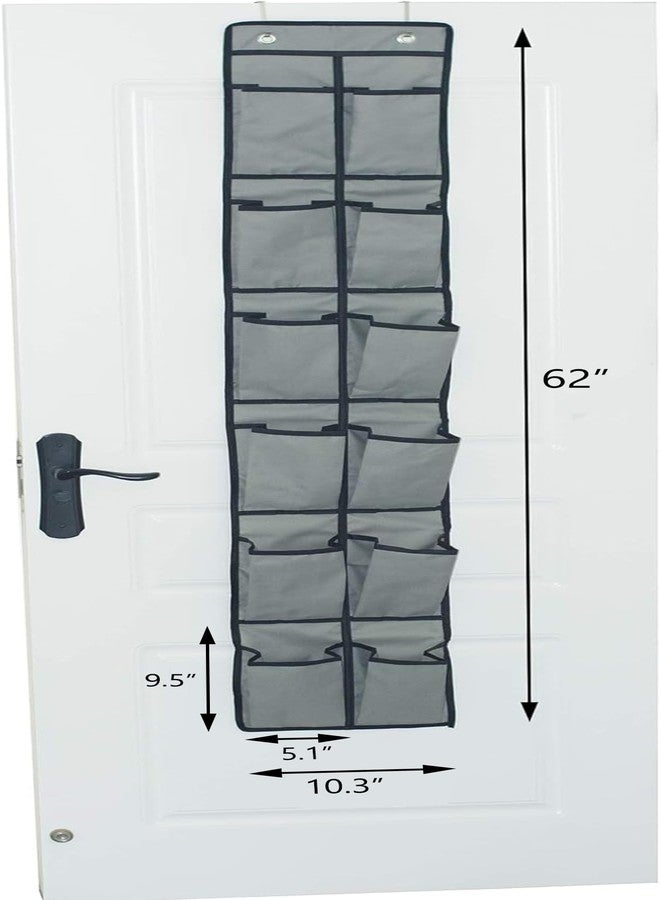 LONGTEAM Shoe Organizer Over the Door 12 Pockets Shoe storage for Bedroom Door Hanging Shoe Rack Bathroom Closet Storage (Gray-2 Pack) - Image 2