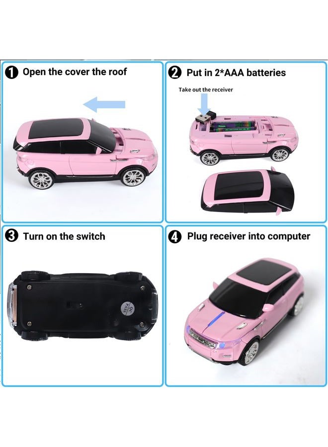 elec Space Wireless Mouse Car Computer Mouse for PC Laptop (Milk Tea Pink) - Image 5