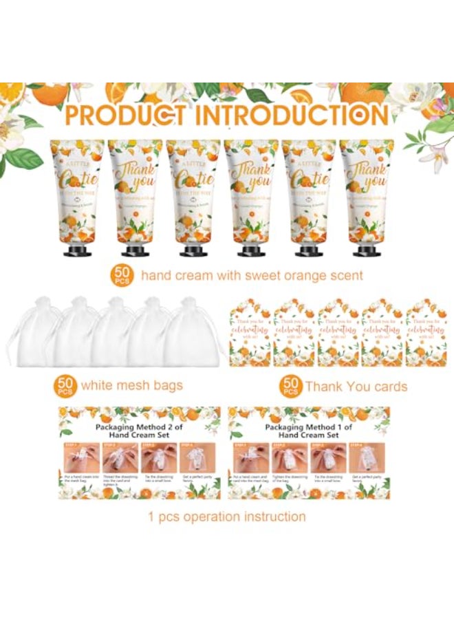 KONEUK 50 Pack Bulk Hand Cream Sets Appreciation Gifts Bridal Shower Favors Wedding Shower Favors and Baby Shower Favors for Guests Wedding Welcome Bag Stuffers for Guests Thank You Gifts Orange - Image 3