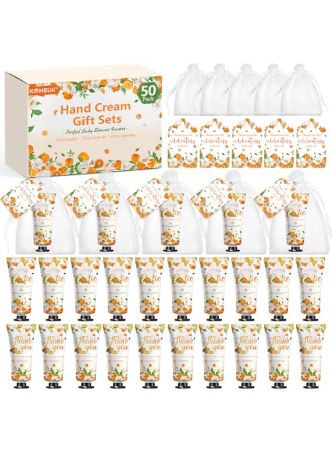 KONEUK 50 Pack Bulk Hand Cream Sets Appreciation Gifts Bridal Shower Favors Wedding Shower Favors and Baby Shower Favors for Guests Wedding Welcome Bag Stuffers for Guests Thank You Gifts Orange - Image 1