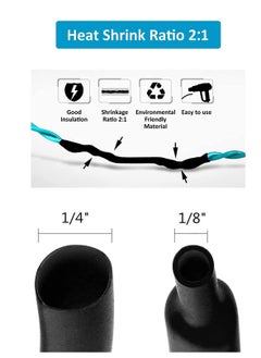KASTWAVE 625pcs 8 Sizes Heat Shrink Tubing, Heat Shrink Tube Wire Shrink Wrap UL Approved Ratio 2:1 Electrical Cable Wire Kit with Case  - Image 2