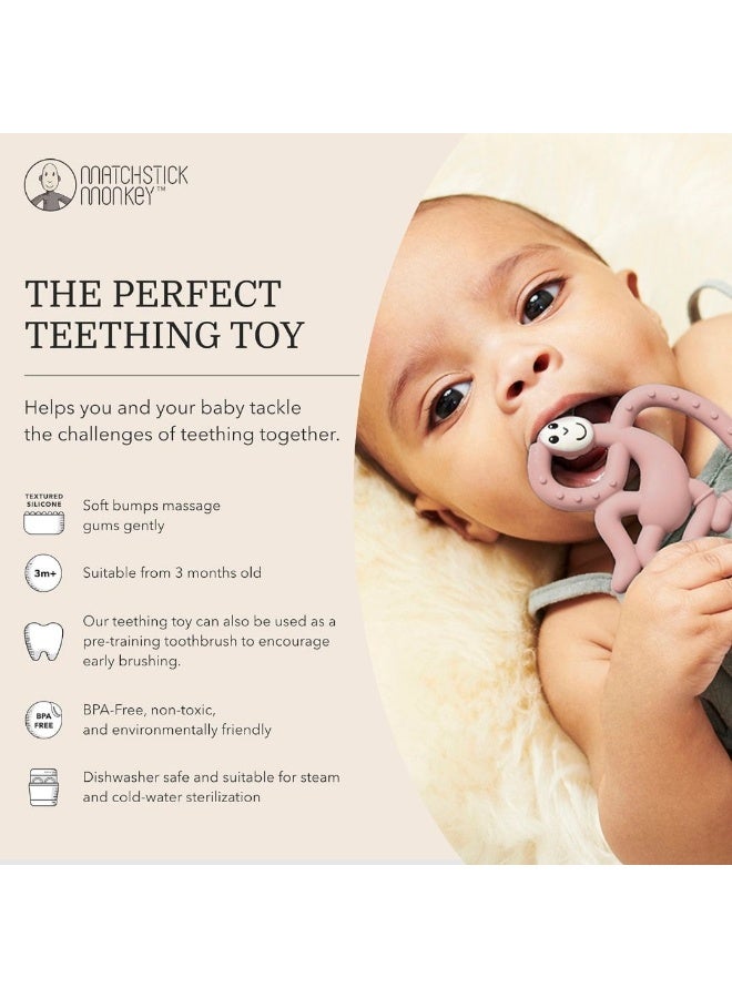 MATCHSTICK MONKEY Mini Monkey Teether Dusty Pink - Image 2