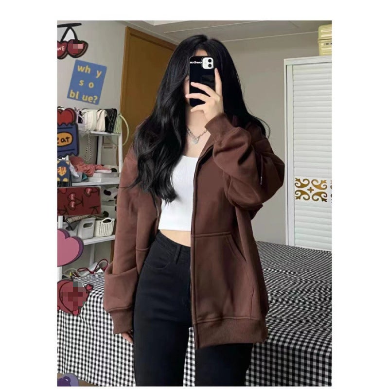 Womens Sweater Spring and Autumn Thin Coat Trendy Student Loose Cardigan Top 2300 pink - Image 5