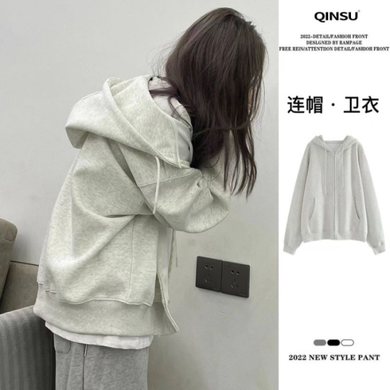 Womens Sweater Spring and Autumn Thin Coat Trendy Student Loose Cardigan Top 2300 pink - Image 3