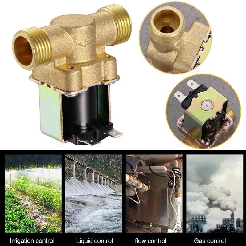 Healeved Pressure Water Inlet Valve 1/2 Inch Electric Solenoid Valve 12V Water Shutoff for Hydraulic Pneumatic Plumbing Systems - Image 4