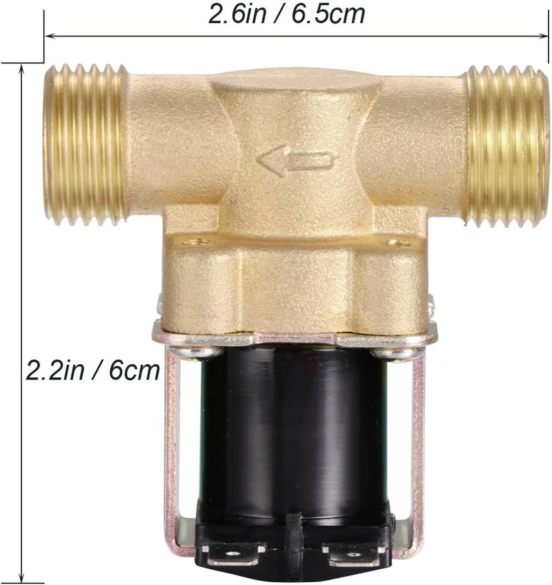 Healeved Pressure Water Inlet Valve 1/2 Inch Electric Solenoid Valve 12V Water Shutoff for Hydraulic Pneumatic Plumbing Systems - Image 3