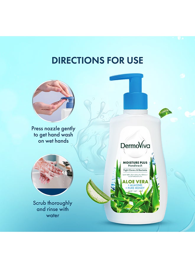 Moisture Plus Handwash With Aloe Vera, Almond And Pure Honey Extracts Pack Of 3