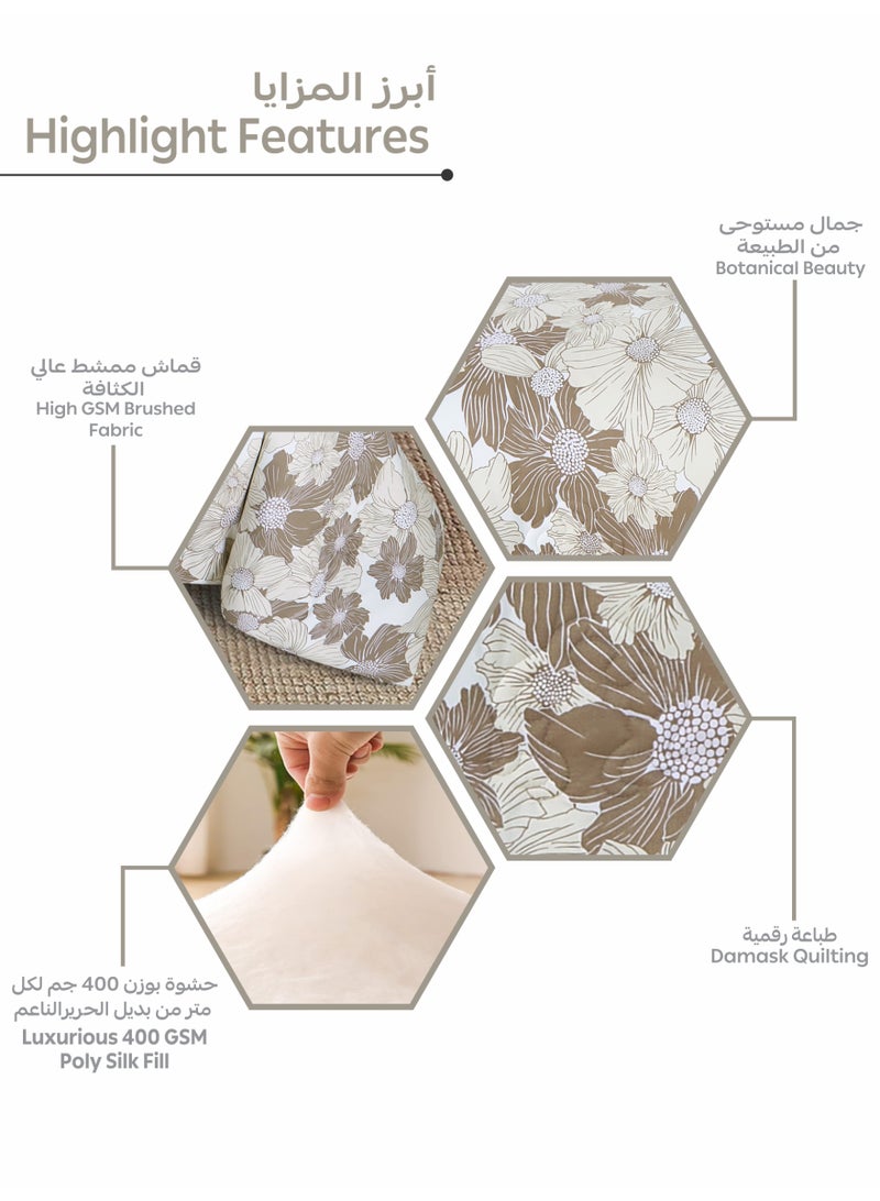 Doona Printed 4-Pcs Single Comforter Bedding Set Fits 120x200cm -Includes Comforter, Fitted Sheet, Pillow Shams & Pillowcases – Soft Microfiber Fabric with Soft 350 GSm Filling - Image 5