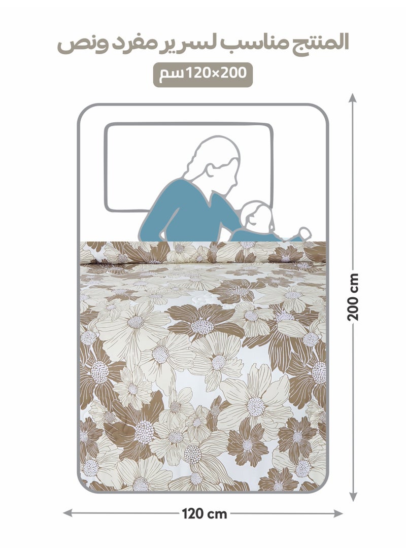 Doona Printed 4-Pcs Single Comforter Bedding Set Fits 120x200cm -Includes Comforter, Fitted Sheet, Pillow Shams & Pillowcases – Soft Microfiber Fabric with Soft 350 GSm Filling - Image 3