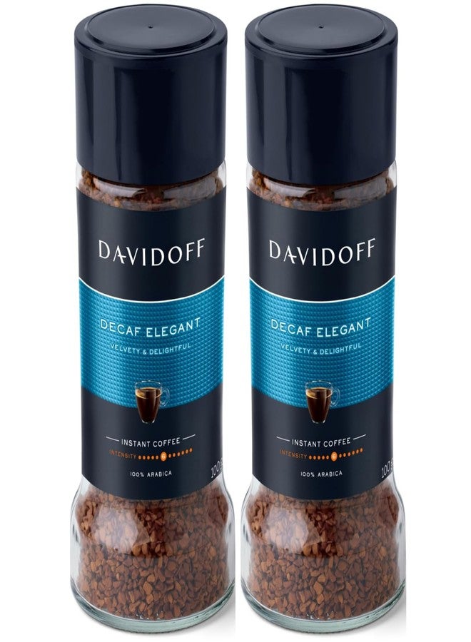 Davidoff Decaf Elegant Instant Coffee (Pack Of 2 - 100g) Each Jar By COUGAR - Velvety & Delightful Flavor, Medium Intensity 6 | Smooth Aroma Coffee for Anytime Enjoyment | Premium 100% Arabica Coffee | Strong Aroma & Smooth Taste for Long Active Days - (IMPORTED) - Image 1