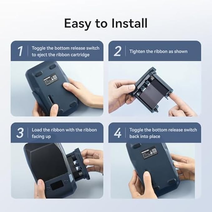 COMPATIBLE M2 LABELING RIBBON, REPLACEMENT REFILL TAPES, ONLY FOR M2 THERMAL TRANSFER LABEL PRINTER, CLEAR PRINTING, LONG STORAGE TIME, UP TO 24 METERS, RED - Image 3