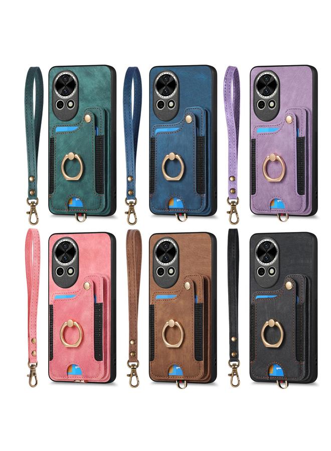 اس-توب جراب لهاتف Huawei nova 9 SE بتصميم كلاسيكي مع حلقة ومحفظة متعددة البطاقات - Image 5