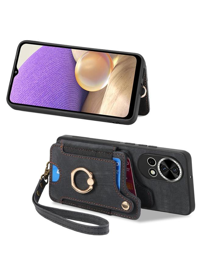 اس-توب جراب لهاتف Huawei nova 9 SE بتصميم كلاسيكي مع حلقة ومحفظة متعددة البطاقات - Image 2
