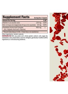 Andrew Lessman Iron Plus 360 Capsules - 18mg Iron, 100% Pure Amino Acid Chelated Iron (Glycinate, Aspartate), Plus Vitamin C for Increased Absorption, Small, Easy to Swallow Capsules, No Additives  - Image 2