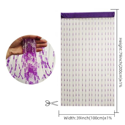 ave split Beaded Curtain Doorways Acrylic Hanging Door Beads String Curtains Tassel Room Divider Screen Decor for Doorway Window Living Room Wedding (1, Purple, 39 inch x 78.7 inch), ES041 - Image 3