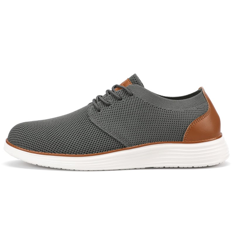 VILOCY Men's Fashion Dress Sneakers Casual Walking Shoes Business Oxfords Comfortable Breathable Lightweight Tennis Zapatos para Hombre Grey,US13 EU47 - Image 4