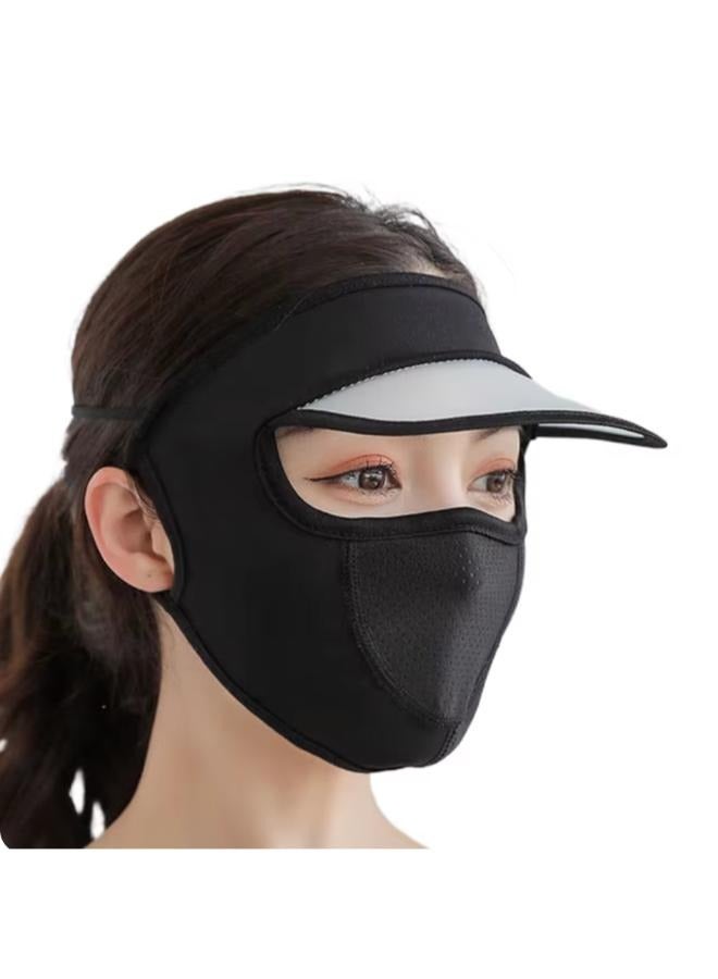Women Face Cover Mask with Hat Brim for Riding Traveling Outdoor Sports  - Image 1