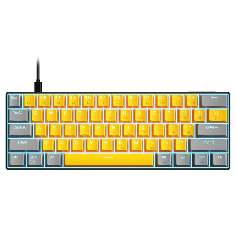 OUTEMU USB Wired 61-key Mechanical Keyboard LED Backlit Supports hot swap Blue Switch / Red Switch - Image 1