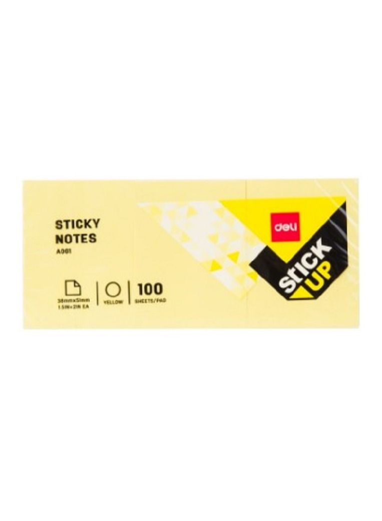 Deli Sticky Notes 4-Piece Yellow 38mmX51mm A00153 Yellow Sheets/Pad - Image 1