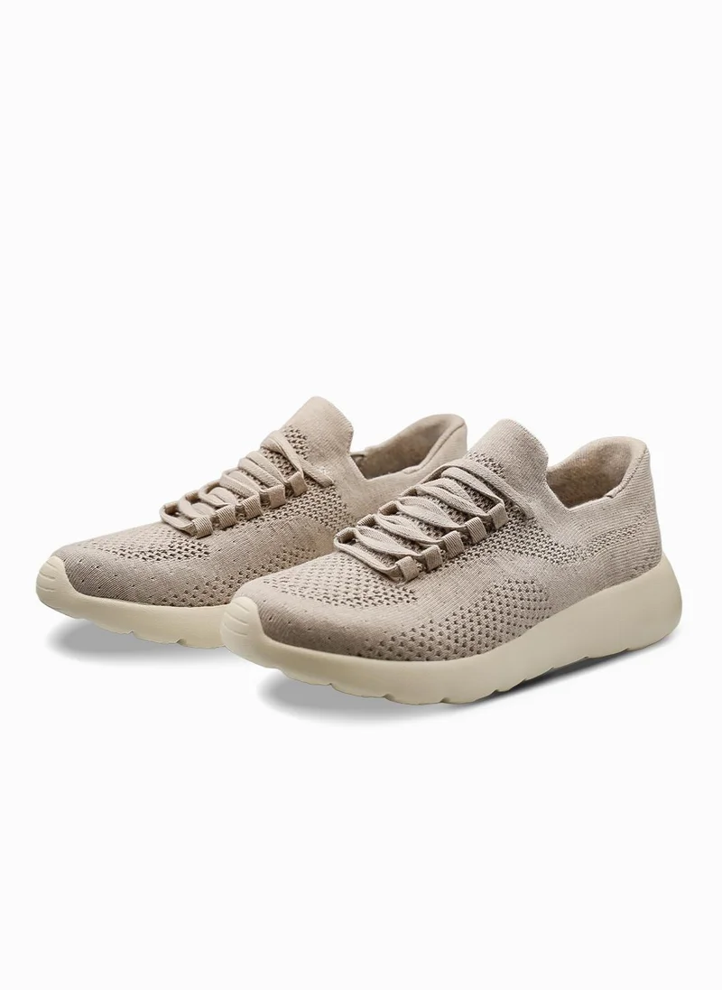 Duozoulu Mocha Cloud Joy Silk Wool Trainer Low-Top Sneakers  | Best Price UAE