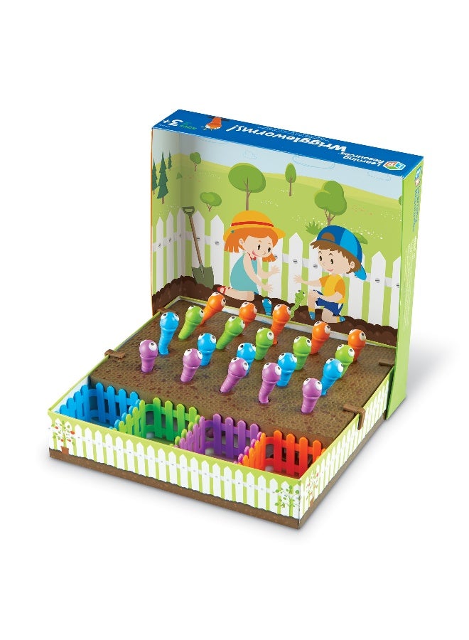 ليرننج ريسورسز مجموعة أنشطة الحركة الدقيقة Wriggleworms من Learning Resources، لعبة تعليمية 5 في 1 لمرحلة ما قبل المدرسة، تنمي قبضة القلم والتنسيق، تتضمن ملقطًا ثلاثي القبضة وبطاقات أنشطة، للأعمار من 3 سنوات فما فوق - Image 2