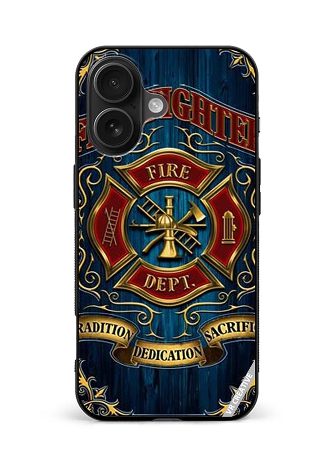 VR CREATIVE Protective Case Cover For Apple iPhone 16 Plus Fire Fighter Design Multicolour