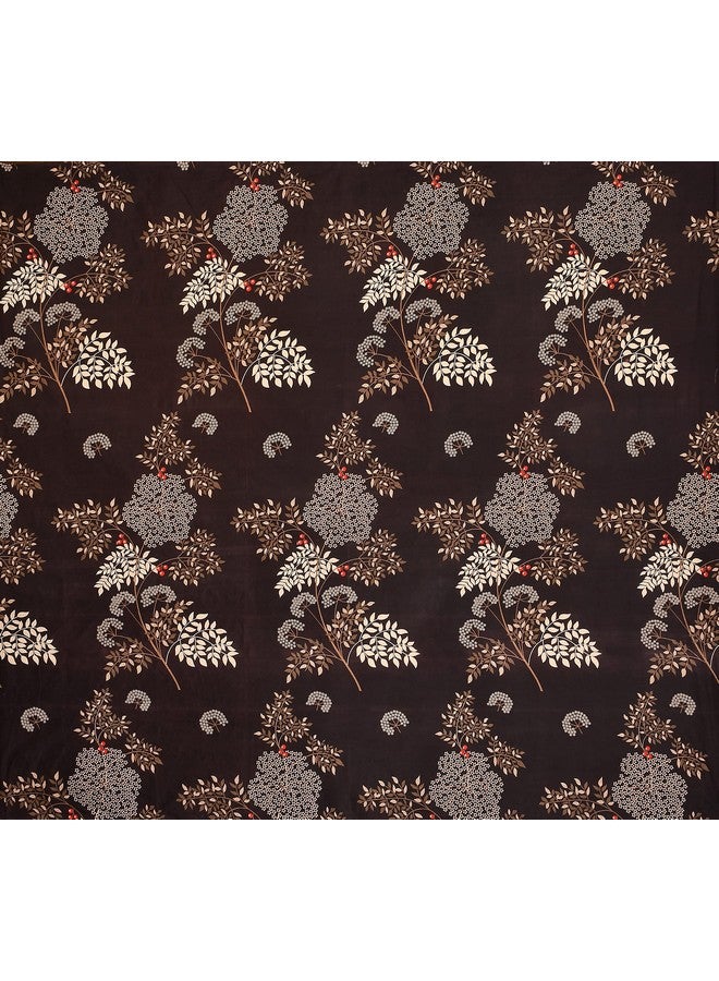 BROMWICK Printed Microfiber 8 Piece Diwan Set Bundle,Includes 1 Bedsheet For Single Bed Size(60X90),5 Cushion Covers Size(16X16),2 Bolster Covers Size(40X40)Color- Coffee Brown,220 TC - Image 2