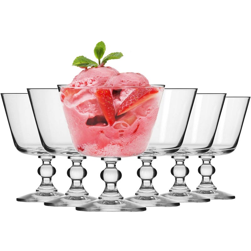 Krosno Dessert Cups Sundae Fruit Trifle Bowl for Ice Cream Desert Glass  Set of 6  380 ML  Krista Collection  Glass Pudding Bowl  Home Parties  Kitchen  Dishwasher Safe Dessert Pots