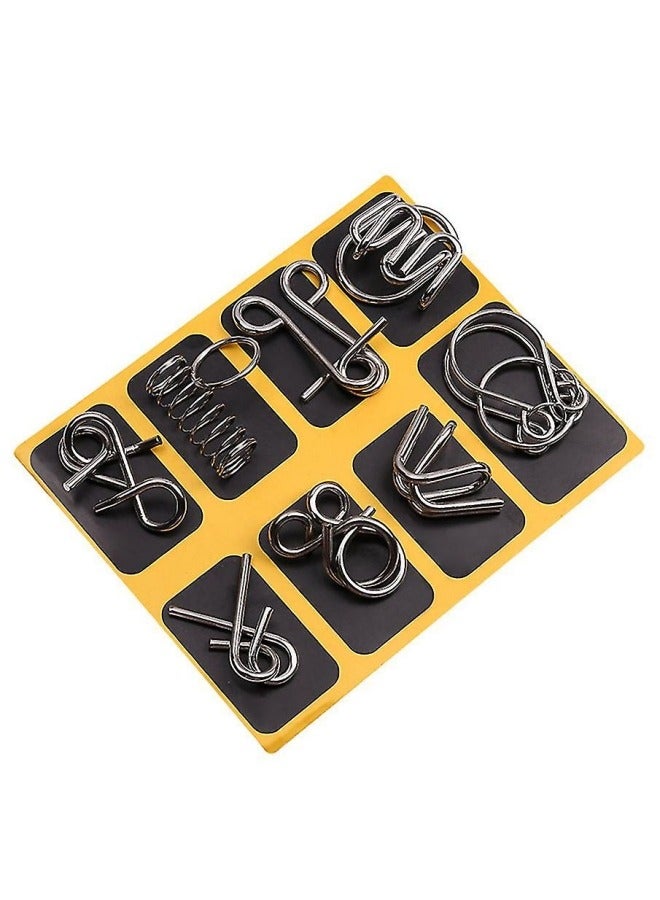 Arabest 8-Piece Metal Wire 3D Puzzle Set - Brain Teasers Jigsaw Puzzles Educational Intelligence Toys Children Game - 1  - Image 1