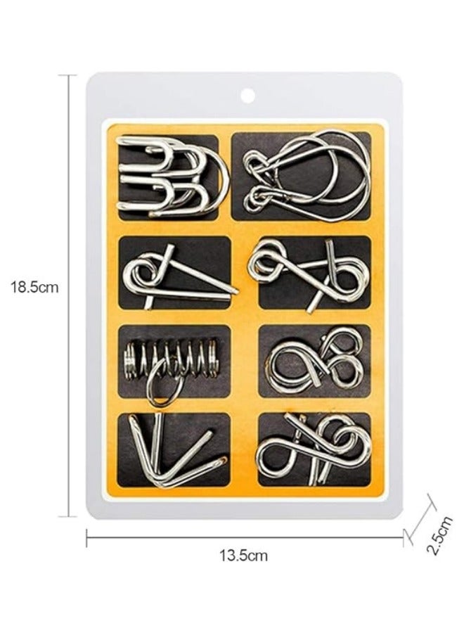 Arabest 8-Piece Metal Wire 3D Puzzle Set - Brain Teasers Jigsaw Puzzles Educational Intelligence Toys Children Game - 1  - Image 3