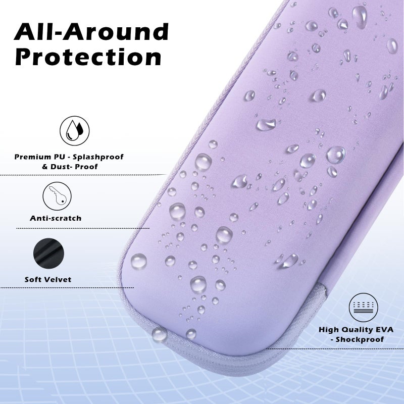 AGPTEK Case Holder for Apple Pencil, Slim PU Leather Carrying Case Pouch Cover Compatible with Apple Pen Accessories, USB Cable, Earphone, Samsung Stylus iPad Pro Pen/Pencil, Recording Pen, Purple - Image 2