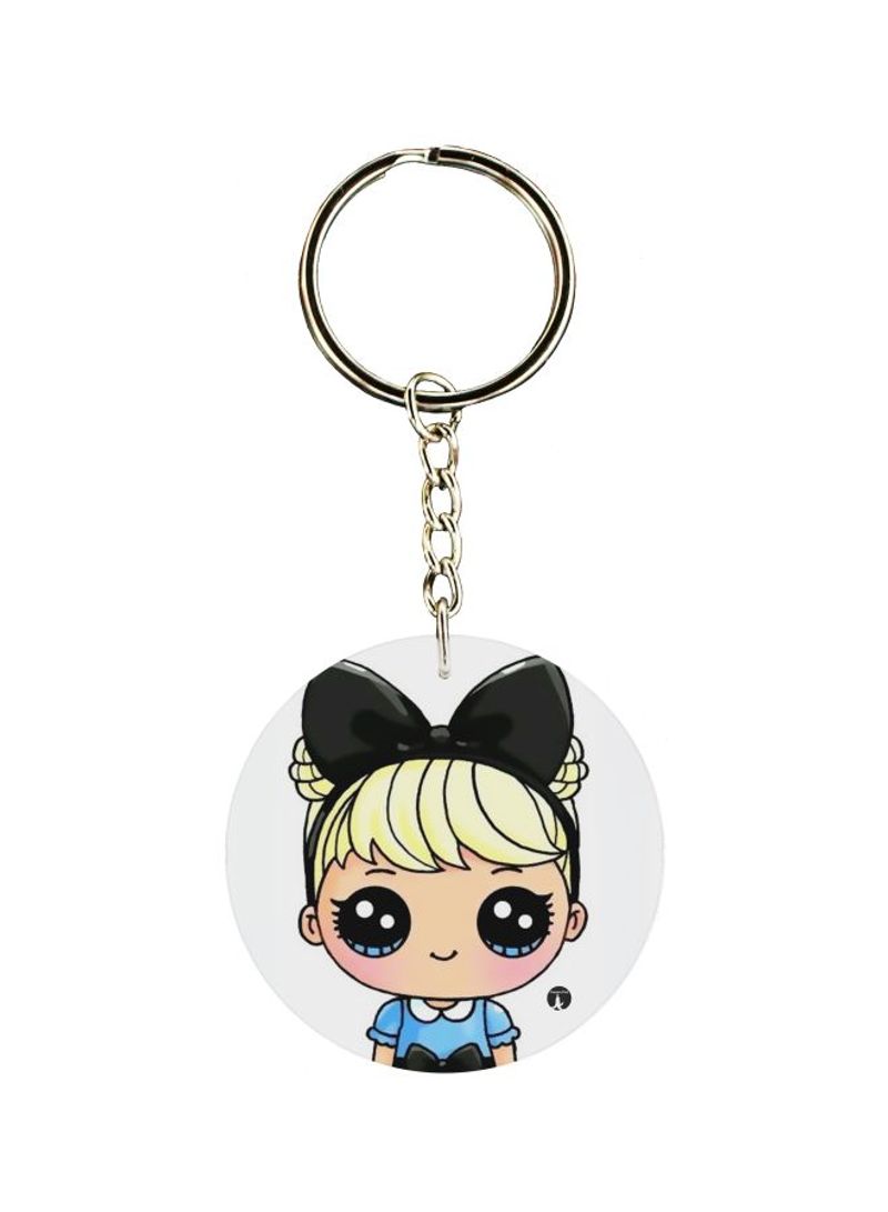 Double Sided Girl Printed Keychain