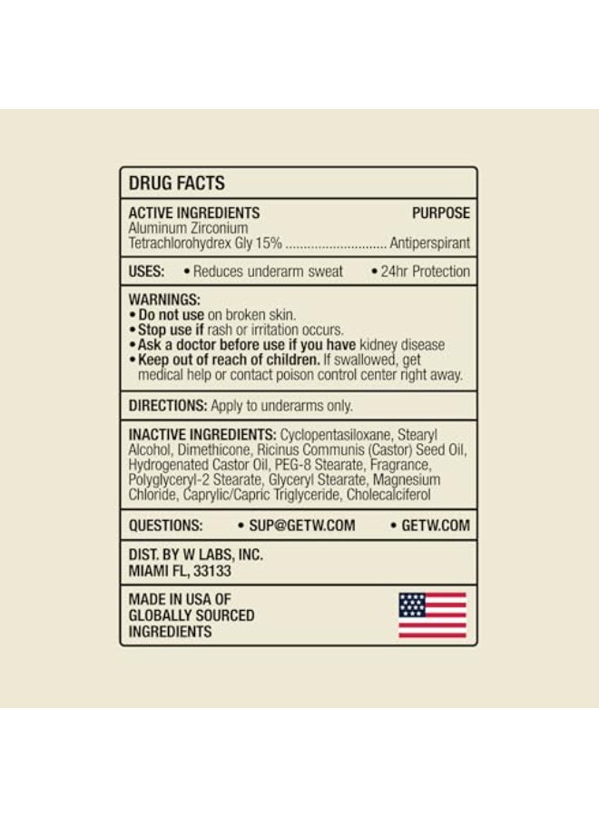 W By Jake Paul Mens Antiperspirant Odor Blocking VitaminInfused Deodorant for Men 24Hour Sweat Protection Fresh Ice Scent 26 oz - Image 3