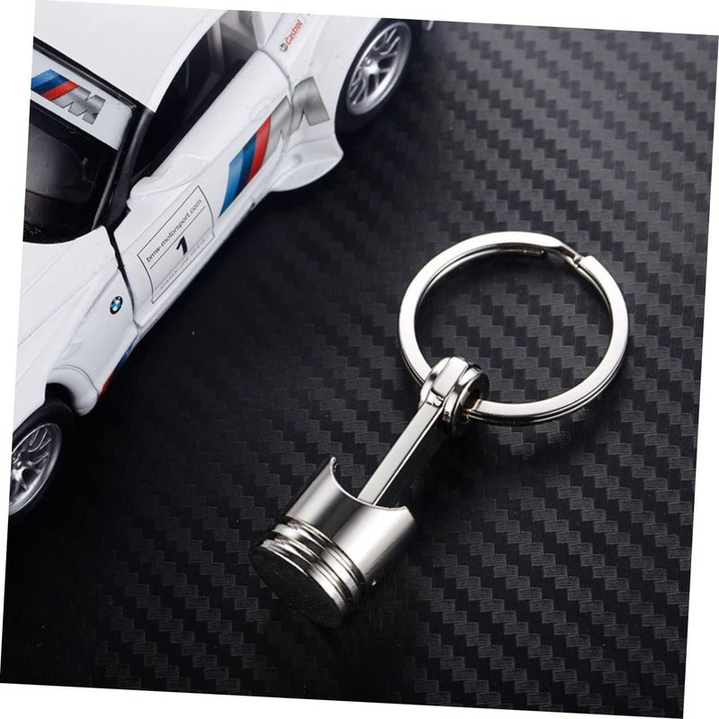 3pcs Engine Piston Keychain Creative Silver Metal Pendant for Car Keys Bags and Cell Phones Party Favor and Birthdays Valentine Day and More - Image 5