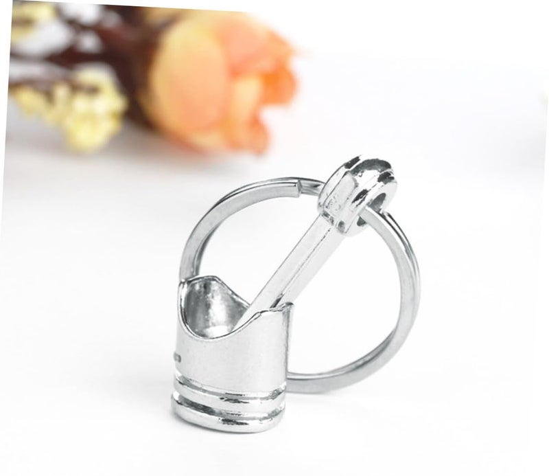 3pcs Engine Piston Keychain Creative Silver Metal Pendant for Car Keys Bags and Cell Phones Party Favor and Birthdays Valentine Day and More - Image 2