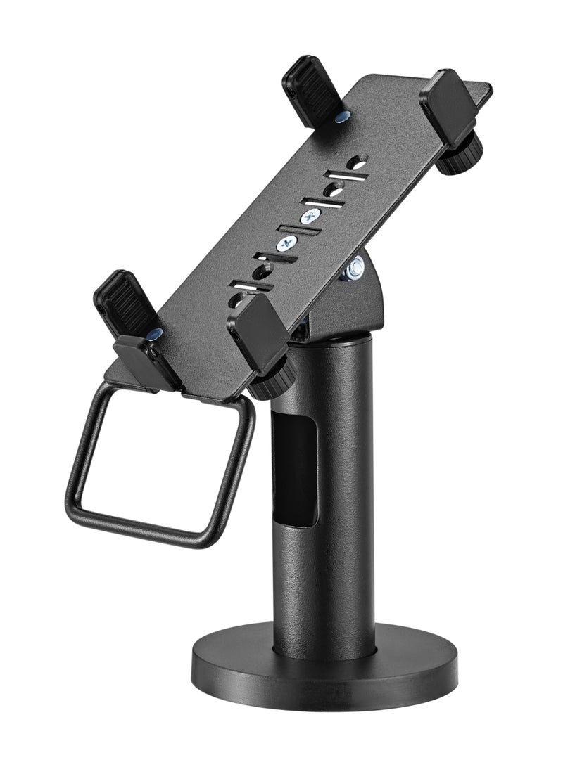 Skill Tech Skilltech SH 006PS Universal Swivel & Tilt Credit Card Terminal POS Stand | Adjustable Holder 70–110mm | ±45° Tilt, 360° Swivel | Cable Management | Black - Image 4