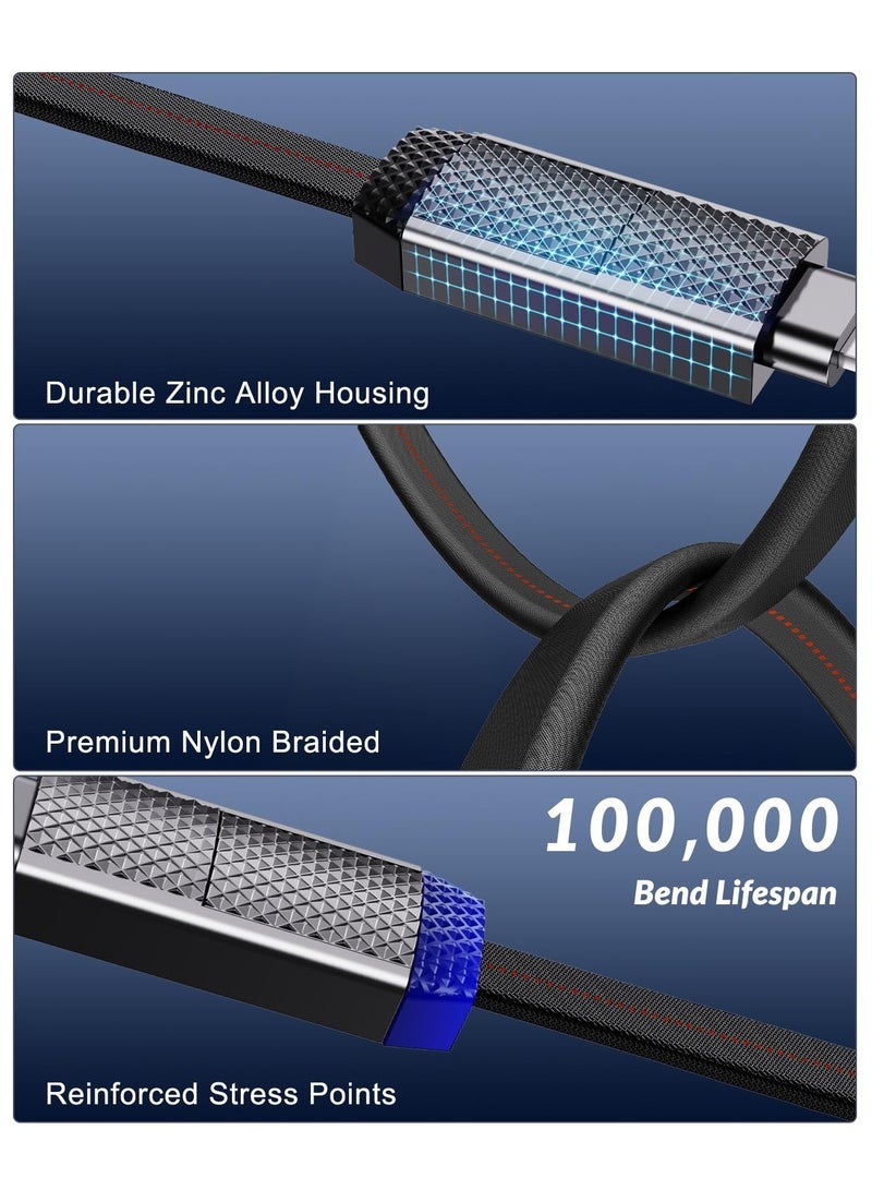 سيوسي 4 in 1 Charging Cable, USB A to USB C to Lightning Cable 4ft, 60W Fast Charging  Data Transfer, Travel Charger for Multiple Devices, All in One Multi Charger Cord for iPhone 15 Pro Max iPad - Image 5