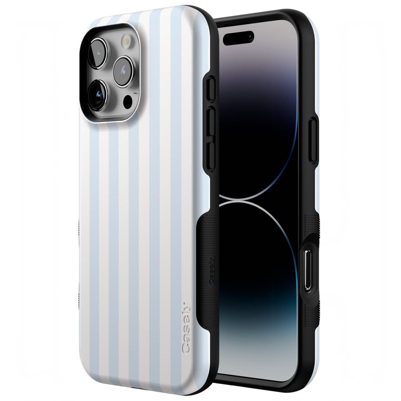 Casely iPhone 16 Pro Case | Blue Stripes | Sunday Best | Bold Protective Design | Compatible with MagSafe - Image 2