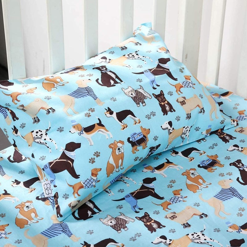 Kids Toddler Pillowcase Envelope Travel Pillowcase Baby Pillow Cover Fits Pillows Sized 12x16 or 13x18-1 Pack Soft Children’s Bedding Pillowslip Case for Boys and Girls - Blue Dog - Image 2