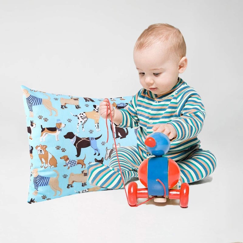 Kids Toddler Pillowcase Envelope Travel Pillowcase Baby Pillow Cover Fits Pillows Sized 12x16 or 13x18-1 Pack Soft Children’s Bedding Pillowslip Case for Boys and Girls - Blue Dog - Image 3