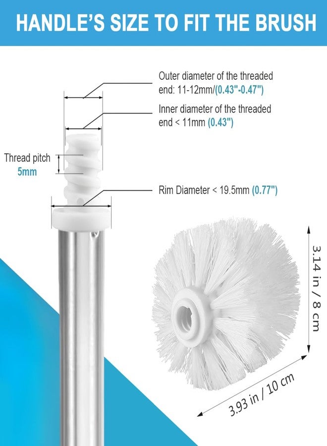 TOPBATHY Toilet Brush Head Replacement with Stiff Bristles Toilet Brush Refill for Bathroom (White) - Image 3
