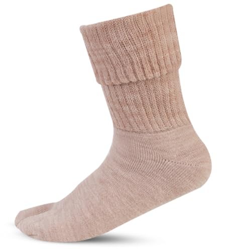 Bonjour Woolen Thumb Socks for Womens in Fawn Colors_BROGWL-17-THUMB (Fawn) - Image 2