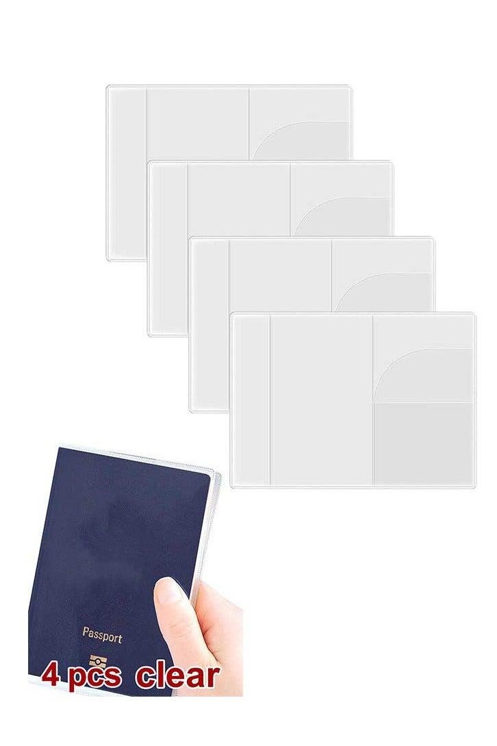 Tersely 4 Pcs Clear Passport Cover Travel Holder Case, Waterproof Transparent Protector Travel Holder Organizer Protector,for Passport,Credit & ID Cards - Image 1