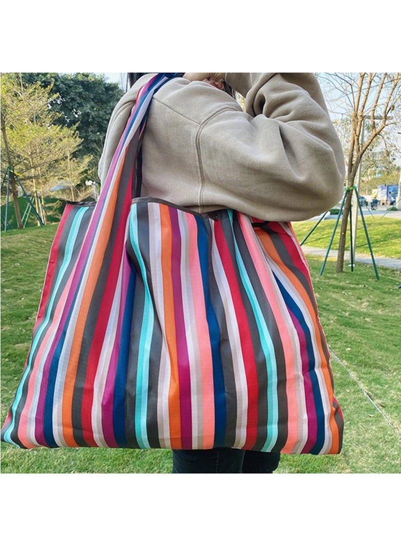 2 pack Reusable oxford Shopping Bag Foldable Folding Pouch Totes Heavy Duty Washable Cloth Grocery Bags Eco-Friendly Ripstop - Image 2