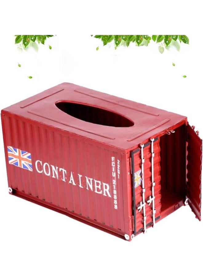 klarako Metal Shipping Container Tissue Box Cover Vintage Rectangular Facial Tissue Box Case Tabletop Napkin Holder Dining Room Kitchen Bedroom Dressers Home Decor  - Image 4