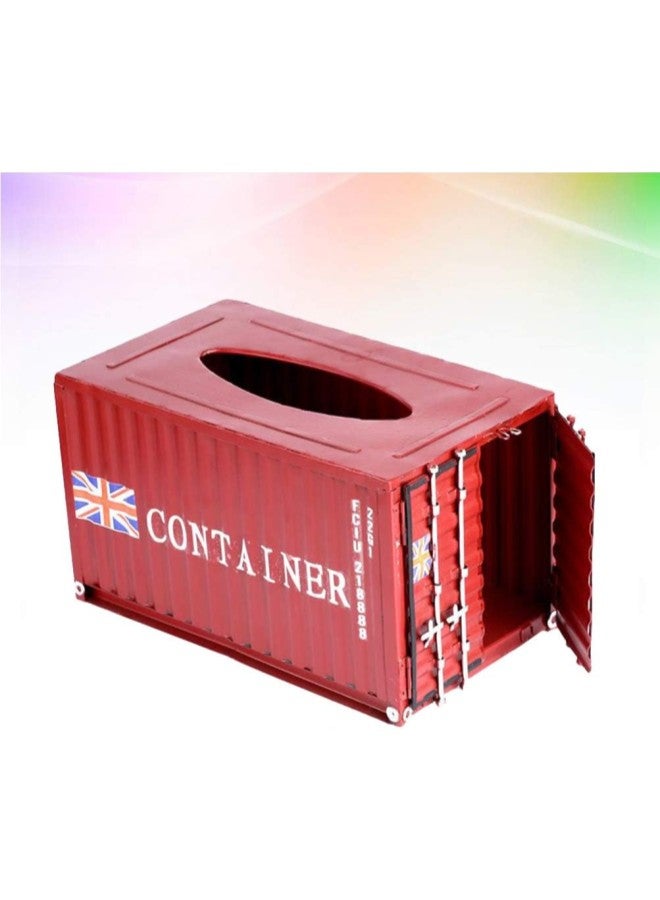 klarako Metal Shipping Container Tissue Box Cover Vintage Rectangular Facial Tissue Box Case Tabletop Napkin Holder Dining Room Kitchen Bedroom Dressers Home Decor  - Image 2
