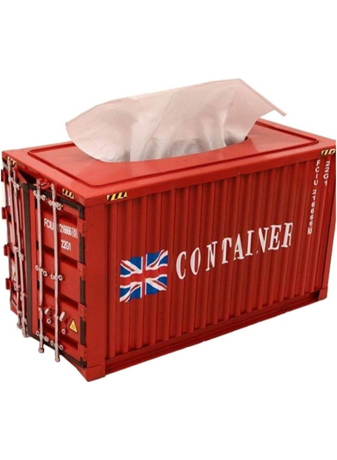 klarako Metal Shipping Container Tissue Box Cover Vintage Rectangular Facial Tissue Box Case Tabletop Napkin Holder Dining Room Kitchen Bedroom Dressers Home Decor  - Image 3