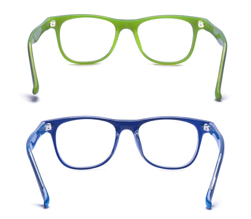 Outray 2 Pack Kids Computer Blue Light Blocking Glasses for Boys and Gilrs Age 3-12 Anti Eyestrain (Set Green+Blue, 46) - Image 4